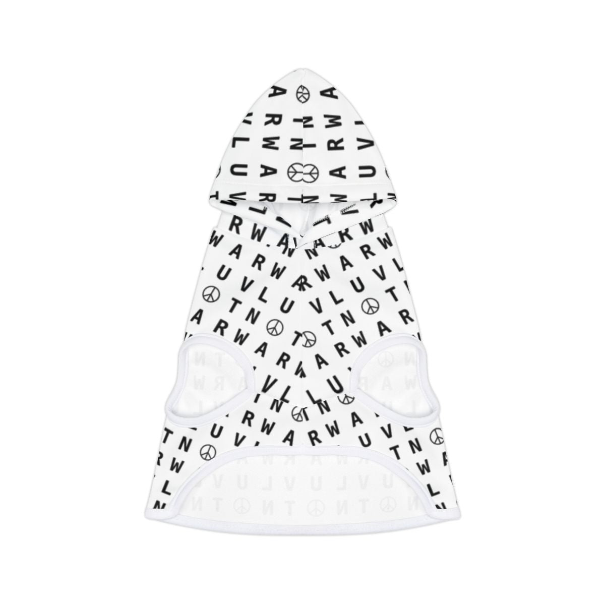 LUV NOT WAR – Peace Symbol Pattern | Pet Hoodie
