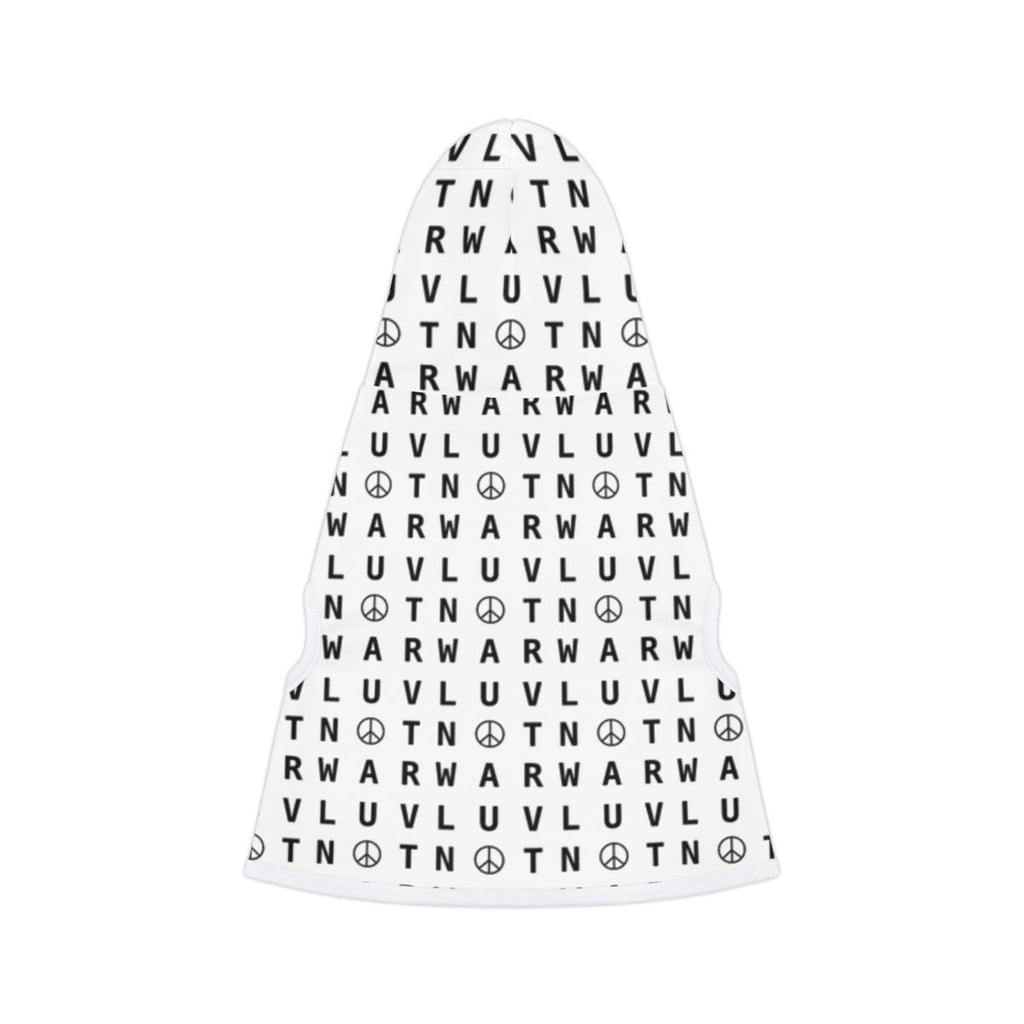 LUV NOT WAR – Peace Symbol Pattern | Pet Hoodie