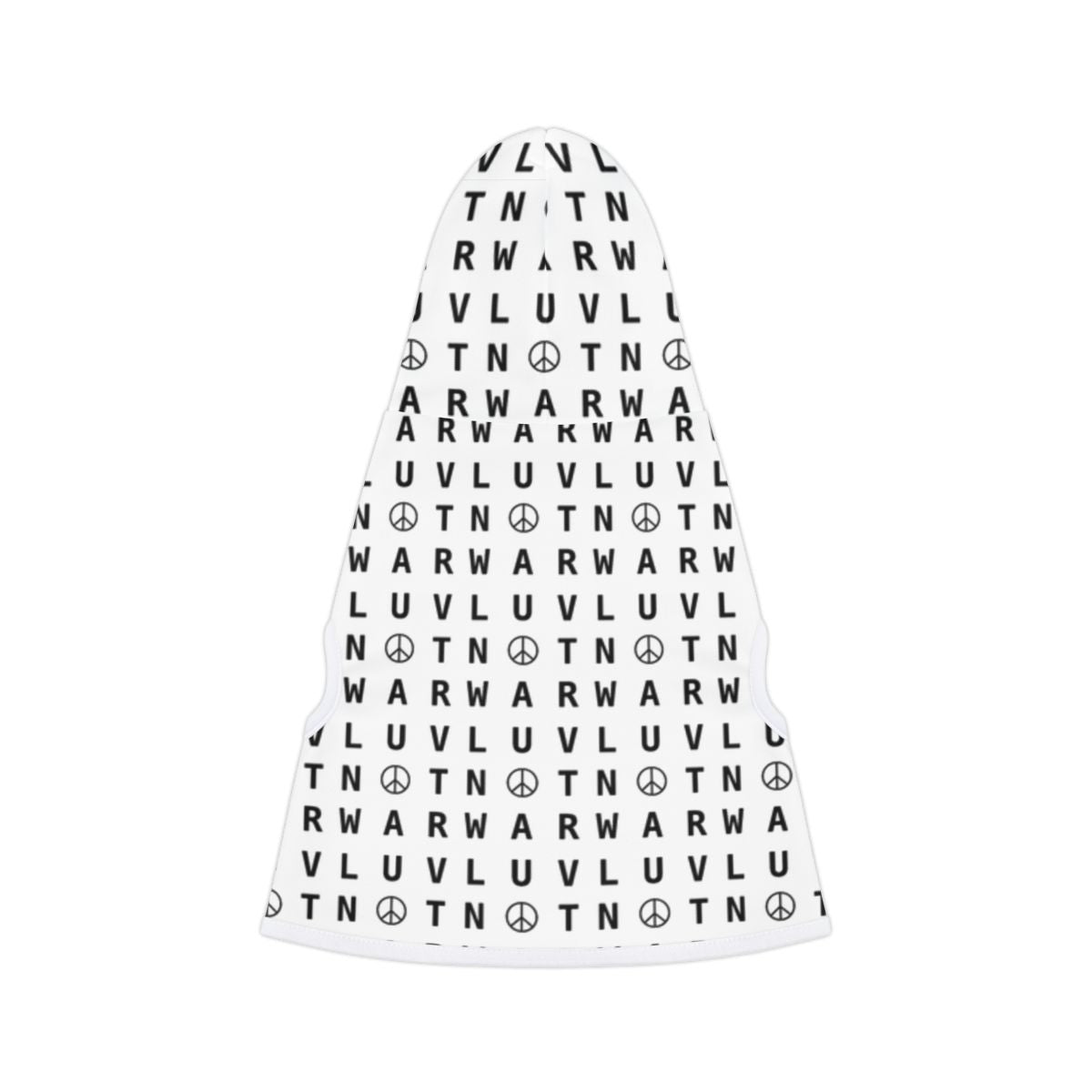 LUV NOT WAR – Peace Symbol Pattern | Pet Hoodie