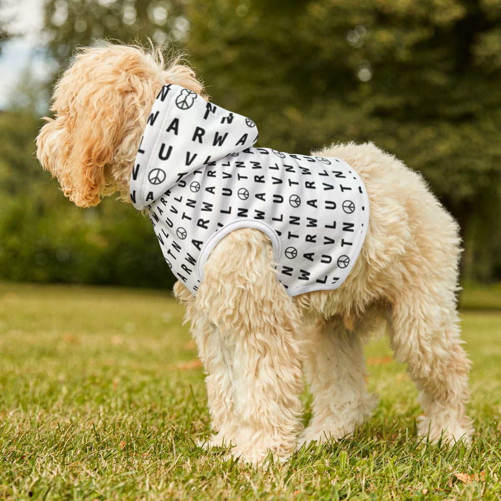 LUV NOT WAR – Peace Symbol Pattern | Pet Hoodie