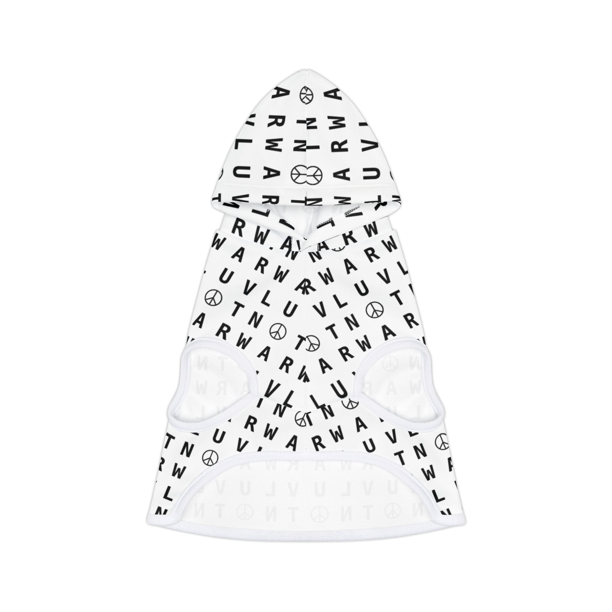 LUV NOT WAR – Peace Symbol Pattern | Pet Hoodie