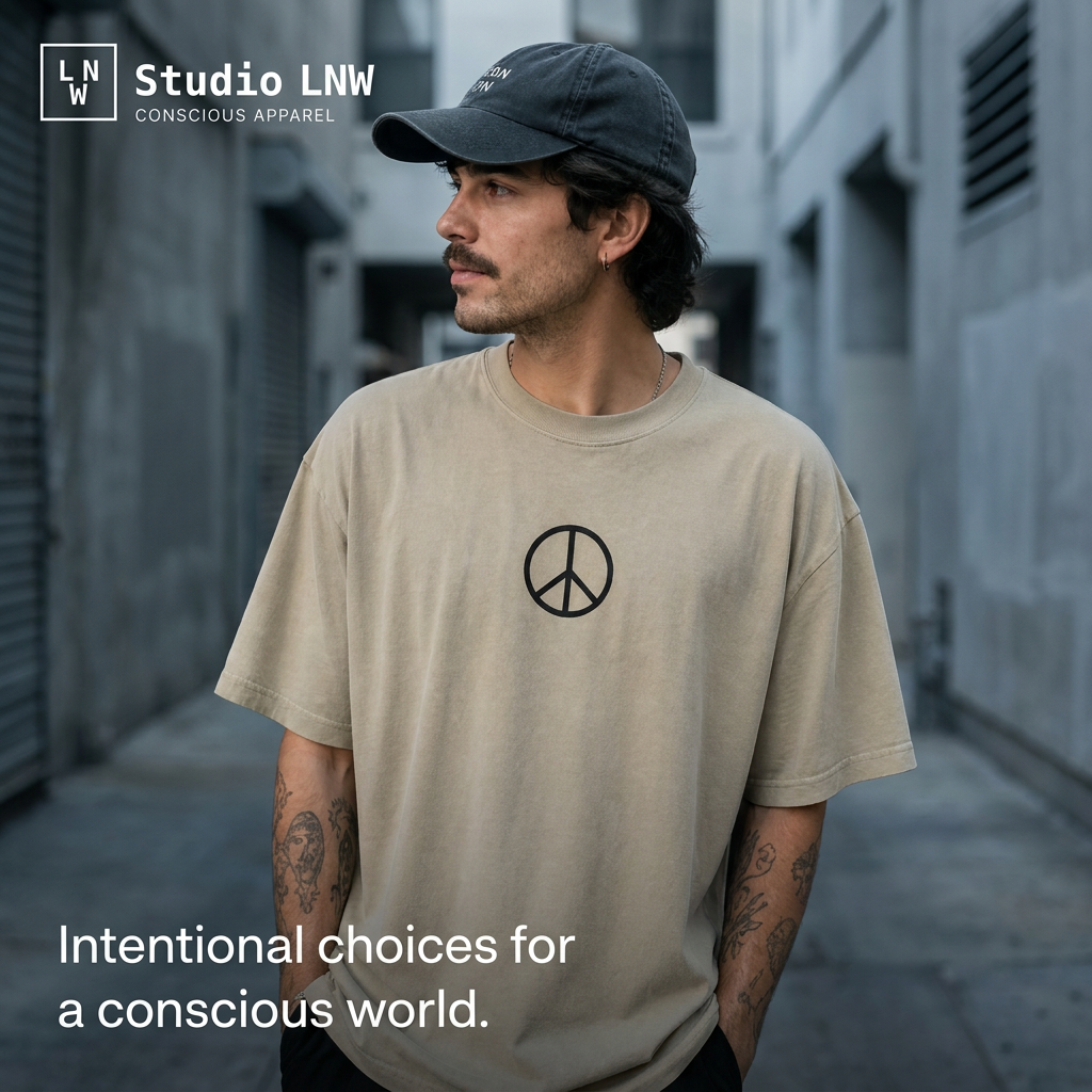 PEACE - Oversized Faded Tee
