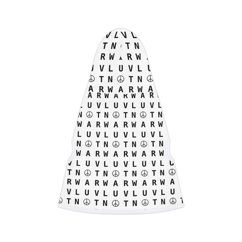 LUV NOT WAR – Peace Symbol Pattern | Pet Hoodie