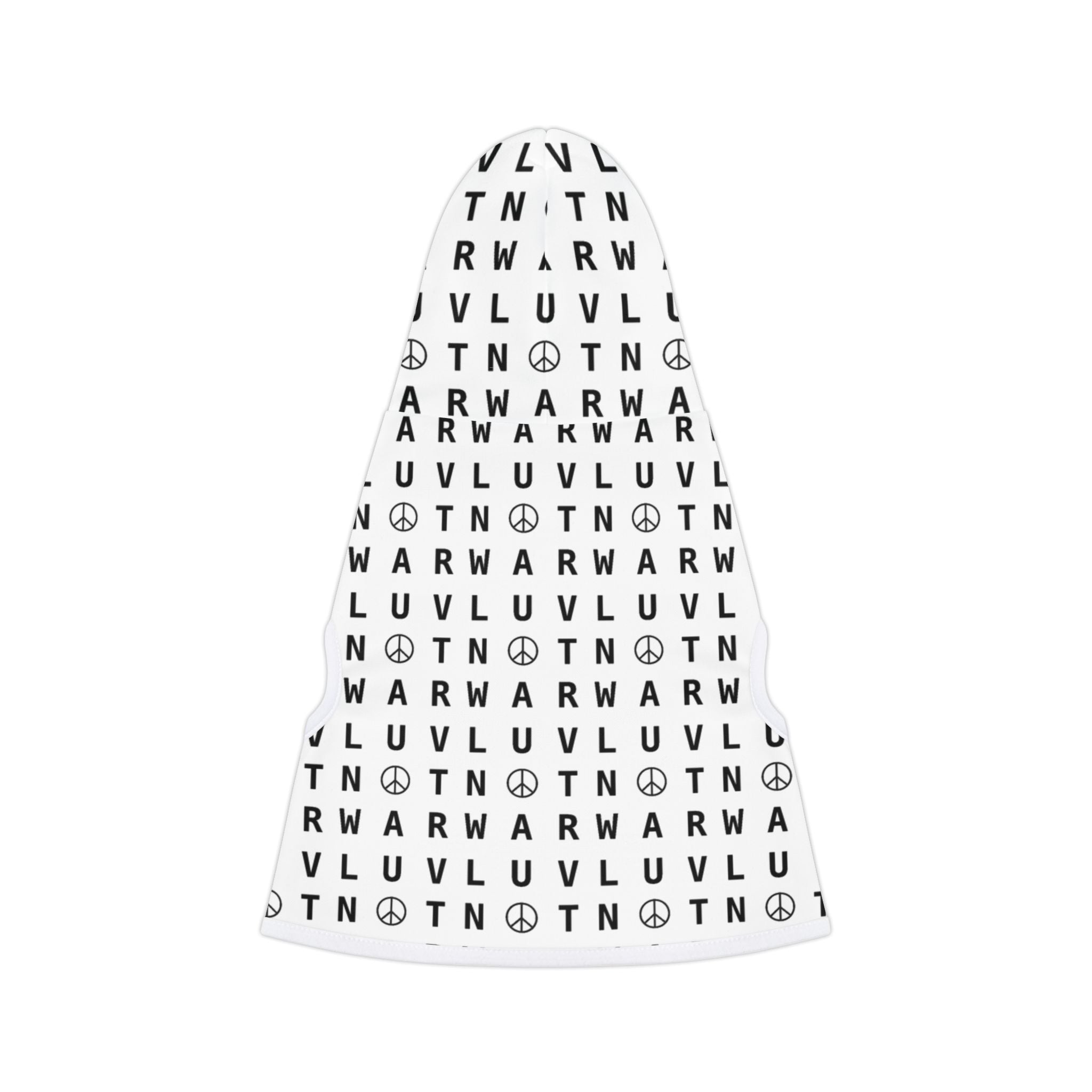 LUV NOT WAR – Peace Symbol Pattern | Pet Hoodie