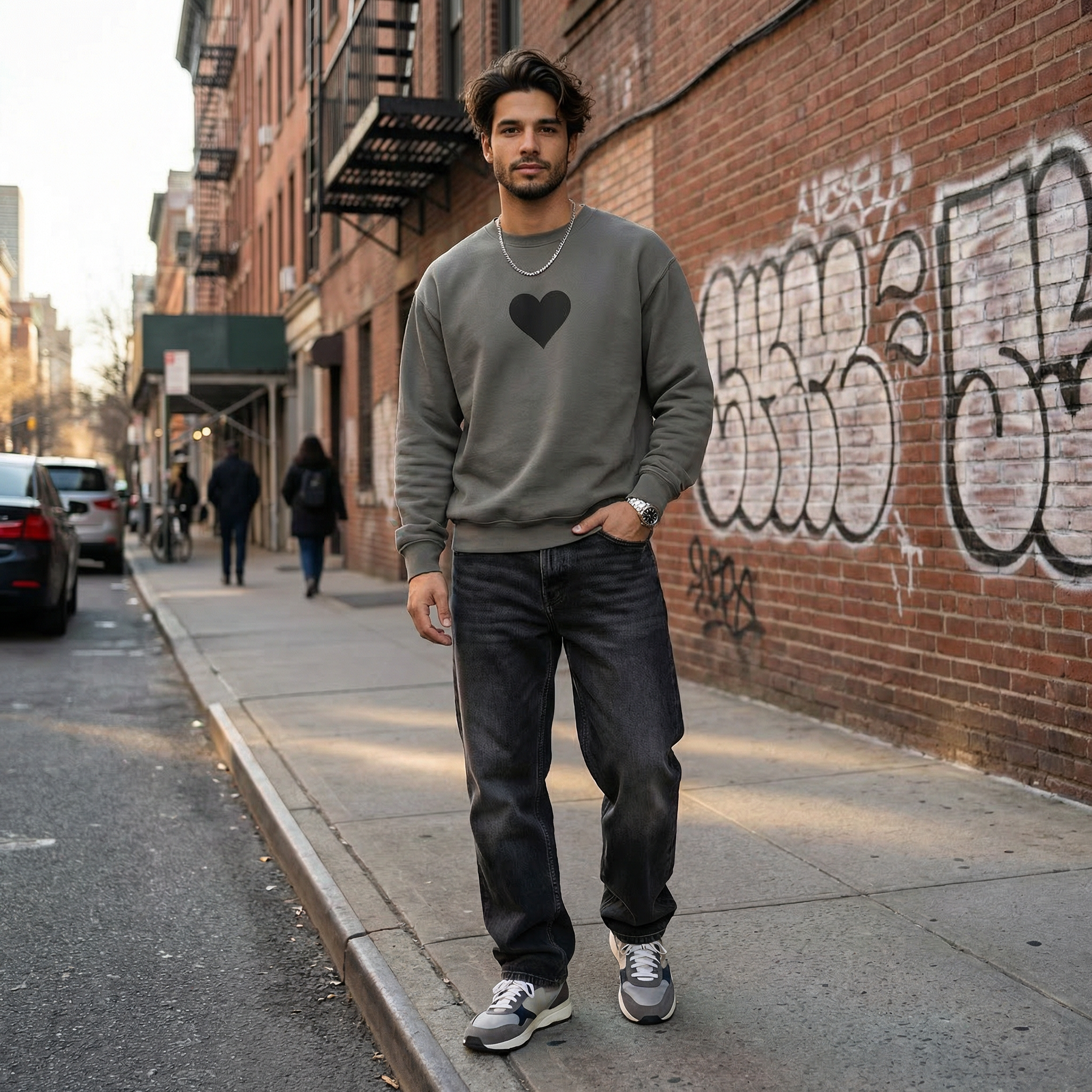 BLACK HEART - Unisex Fleece Sweatshirt