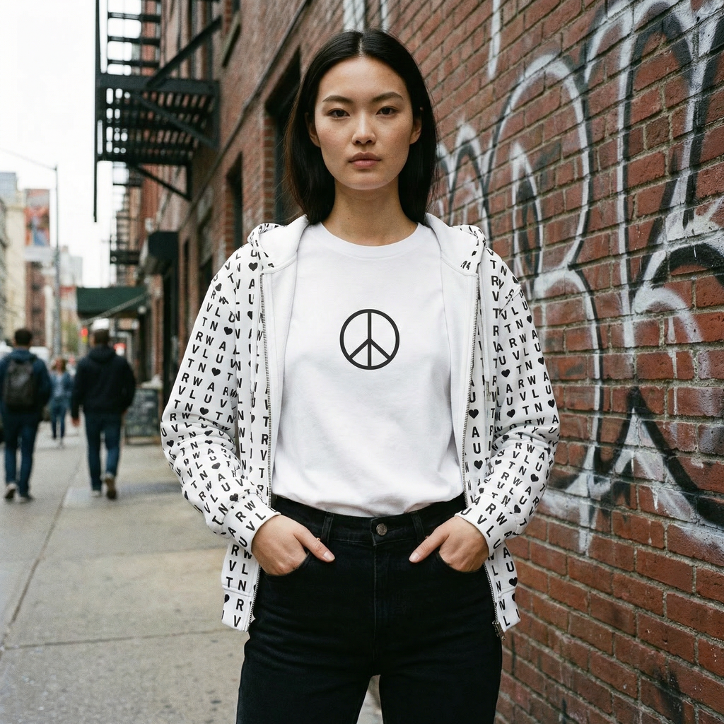 LUV NOT WAR – Unisex Recycled Zip Hoodie