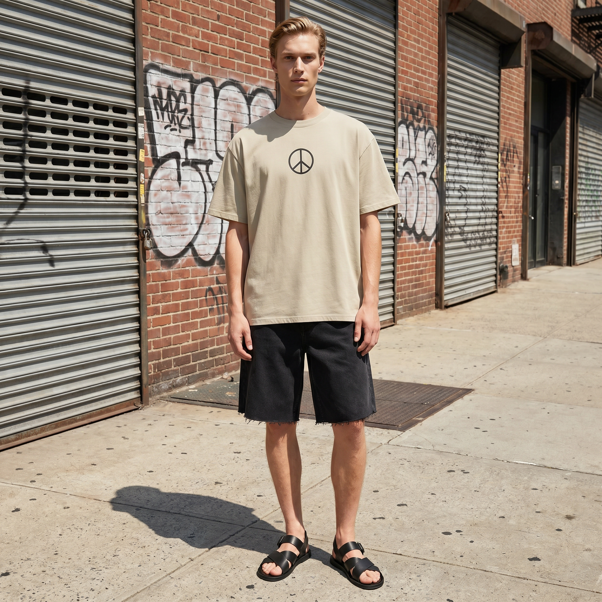 Oversized Faded Peace Tee