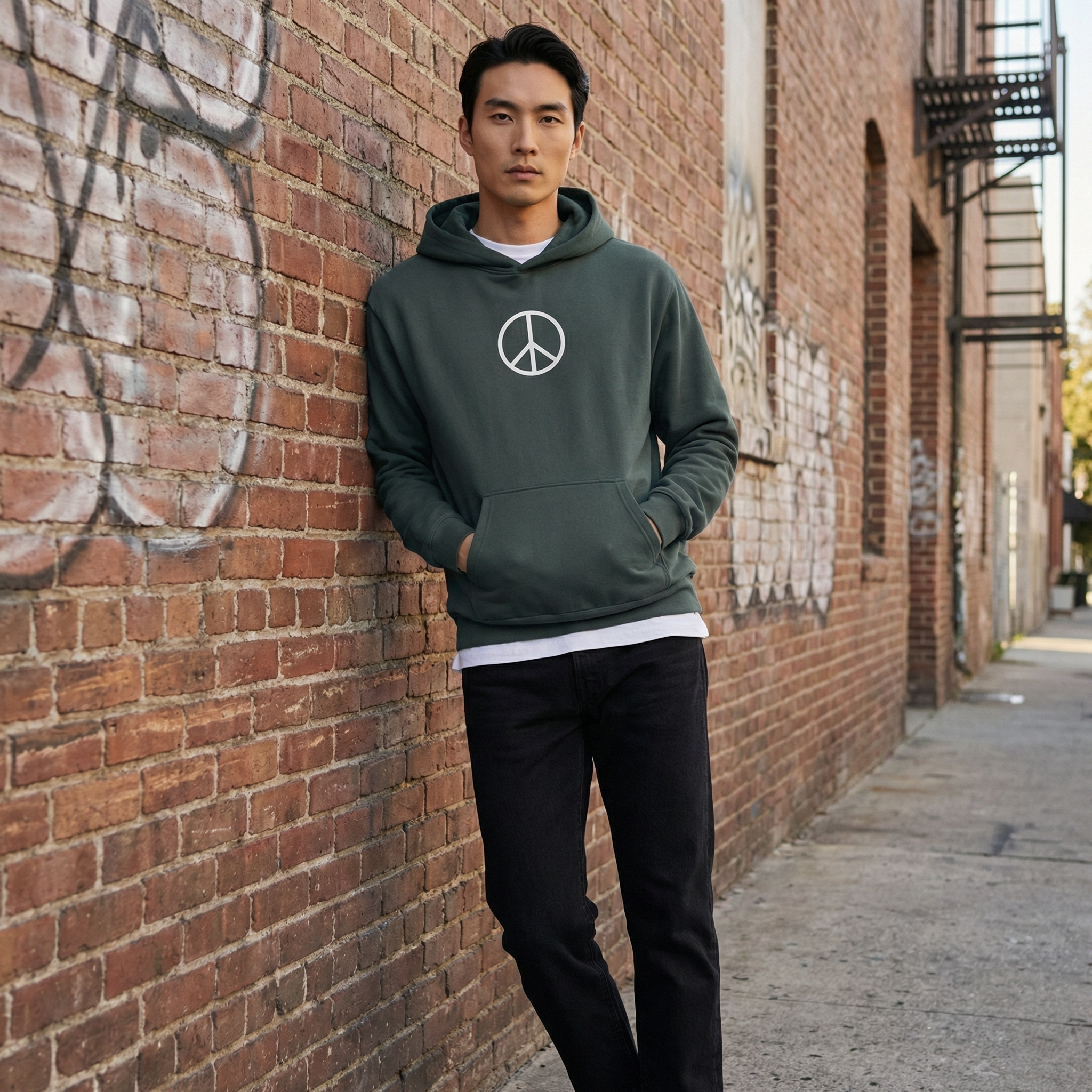 PEACE - Garment-Dyed Hoodie