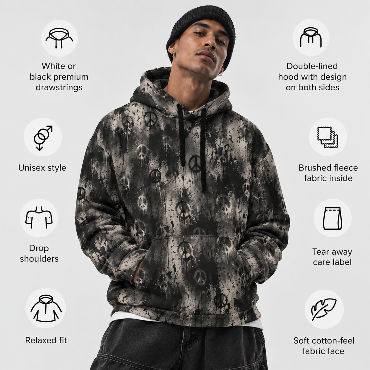 Peace Print Hoodie