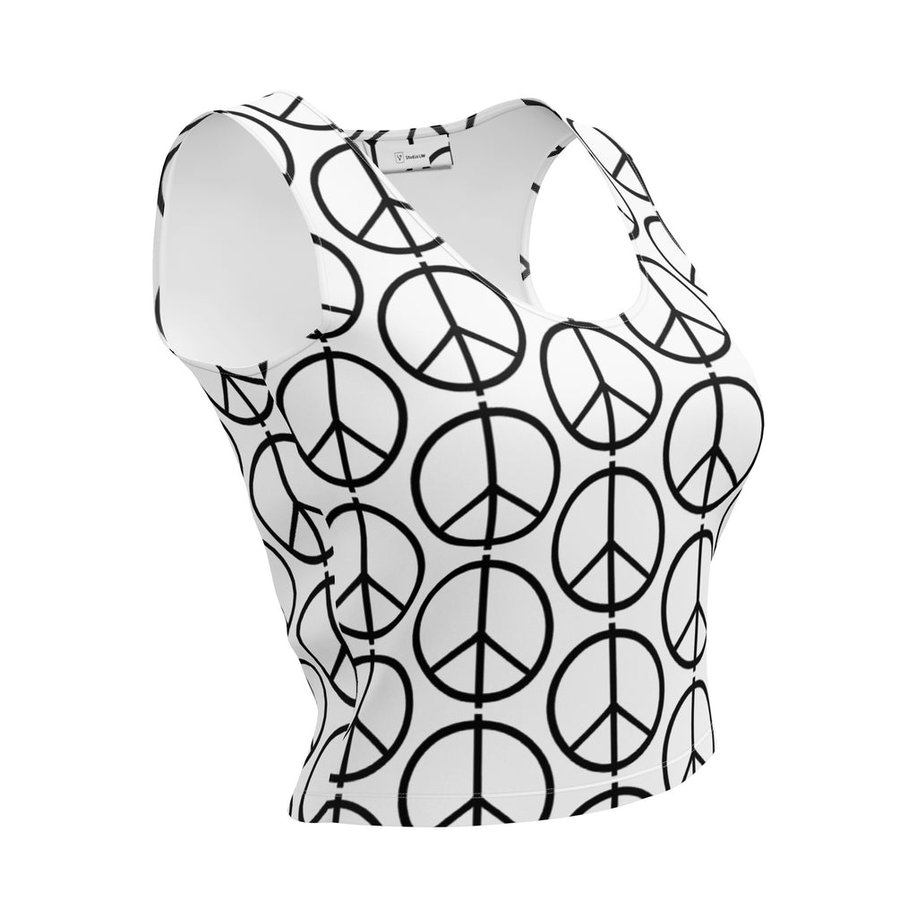 PEACE All-Over Print Crop Top