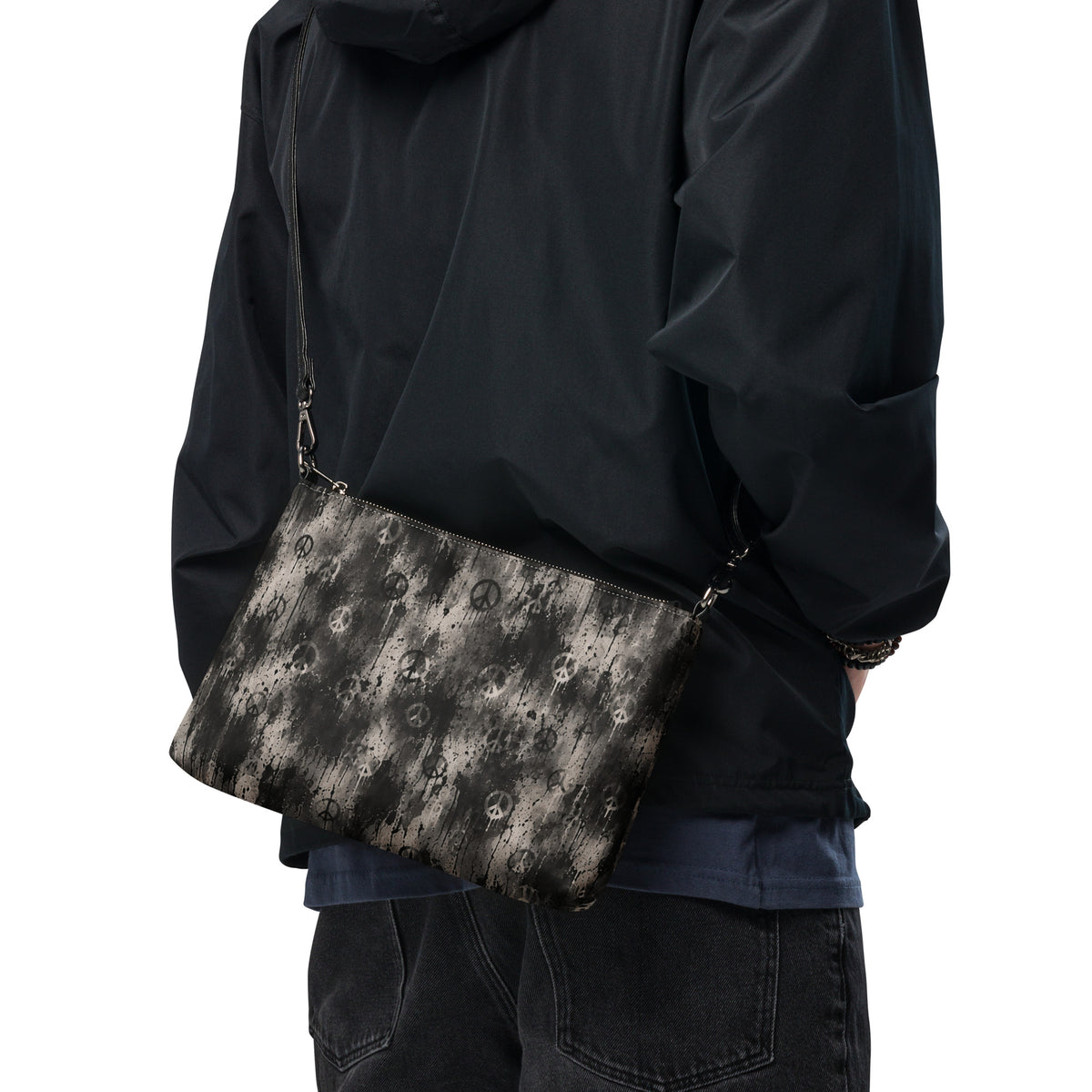 Peace Print Crossbody Bag