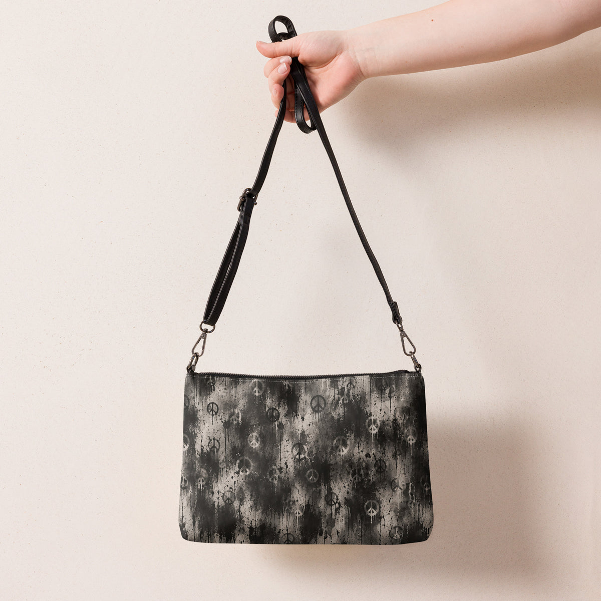 Peace Print Crossbody Bag