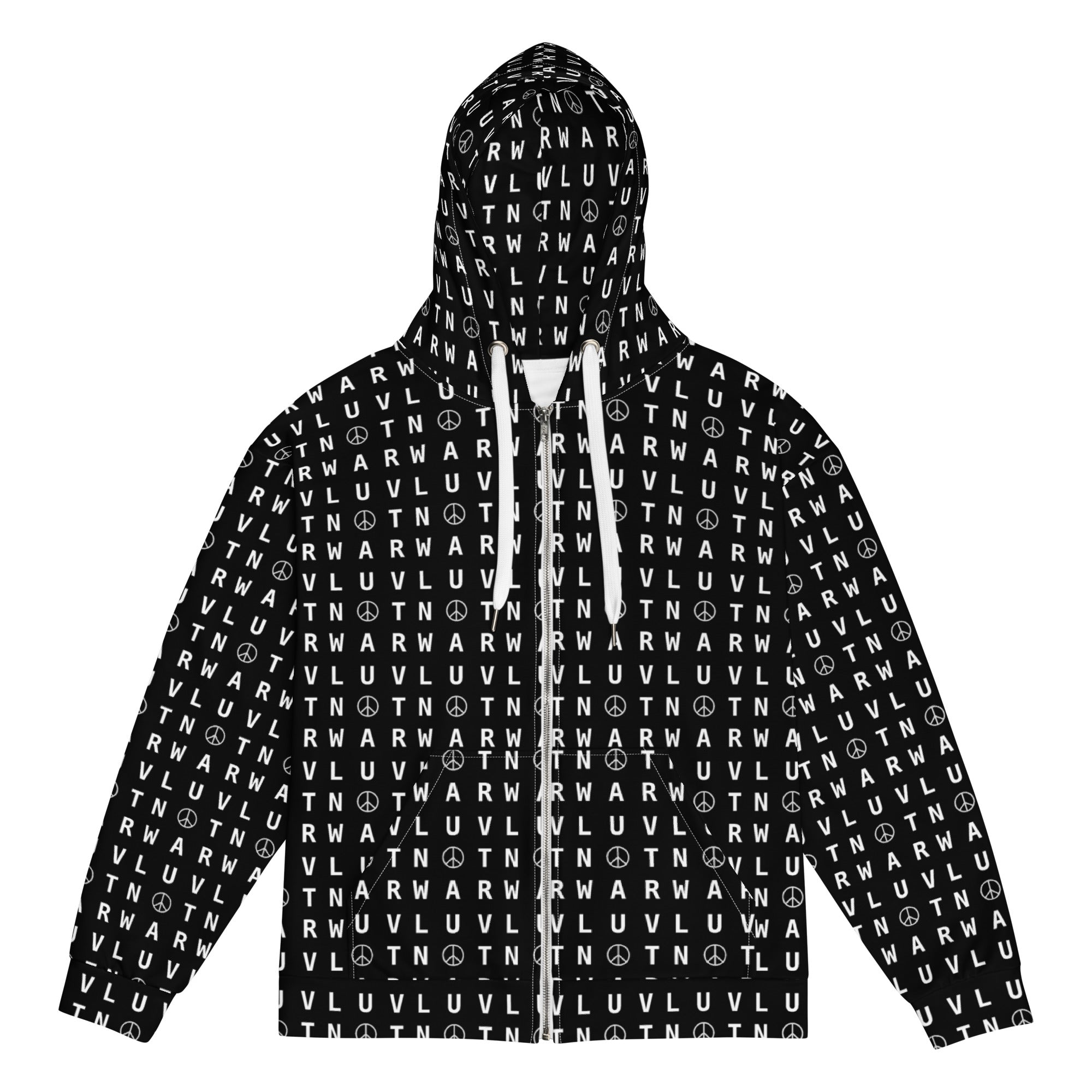 LUV NOT WAR – Unisex Recycled Zip Hoodie