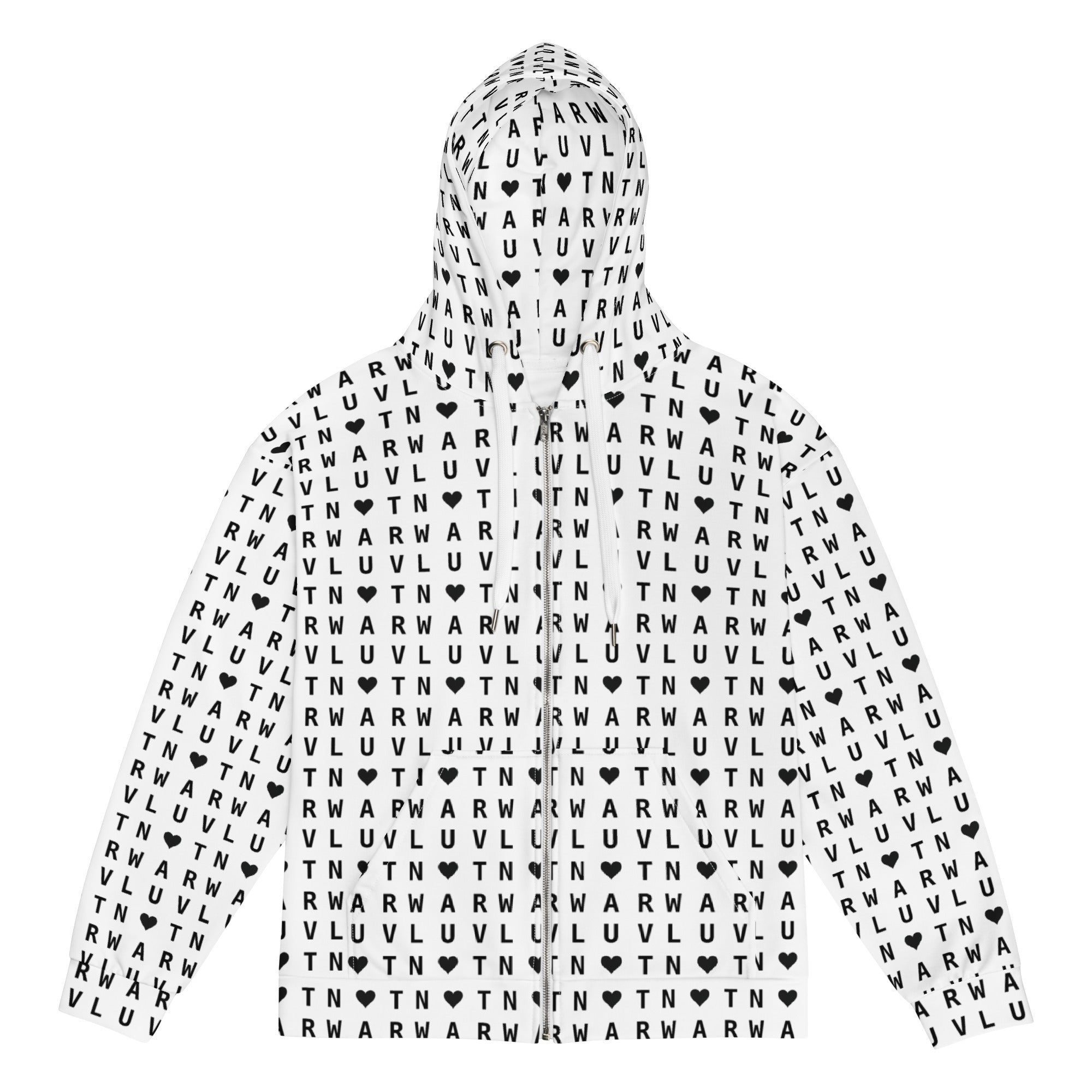 LUV NOT WAR – Unisex Recycled Zip Hoodie
