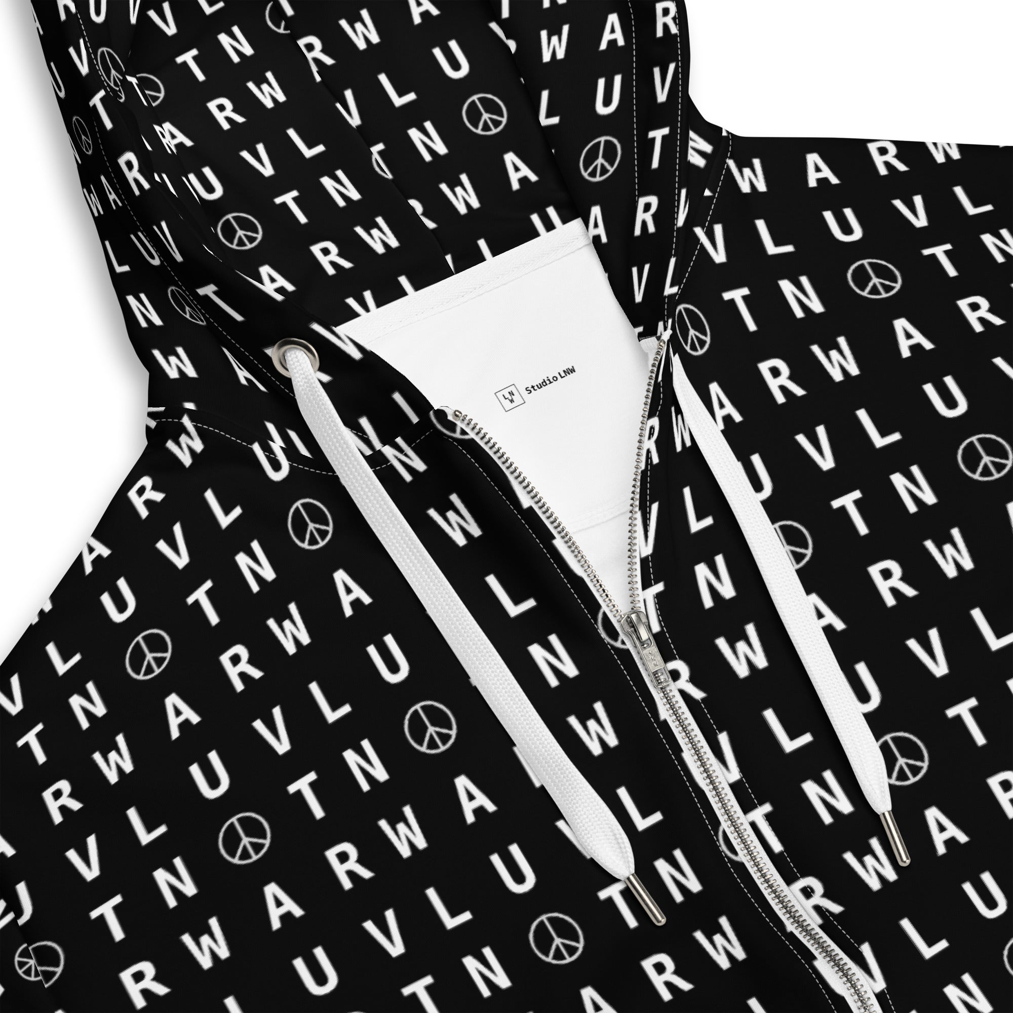 LUV NOT WAR – Unisex Recycled Zip Hoodie