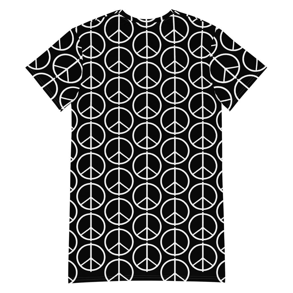PEACE Black Oversized T-Shirt Dress