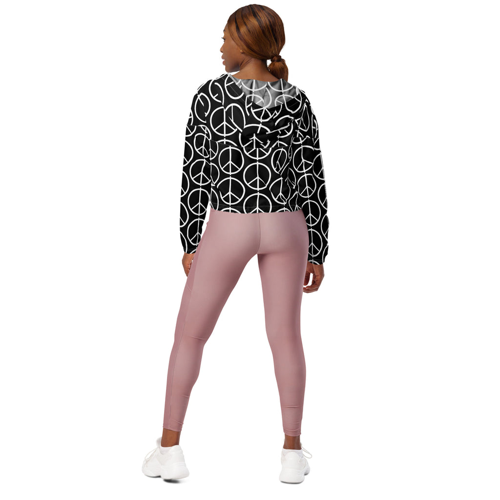 PEACE symbol Women’s cropped windbreaker