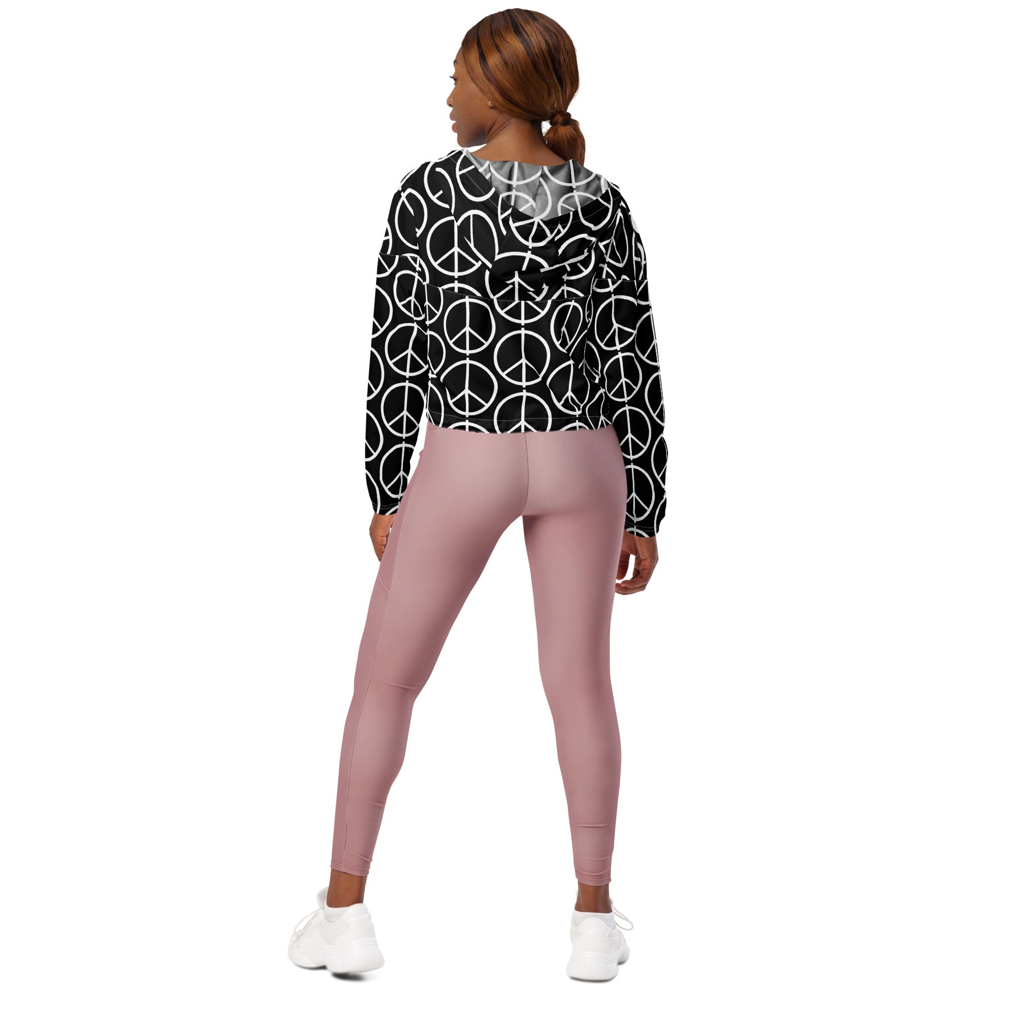 PEACE symbol Women’s cropped windbreaker