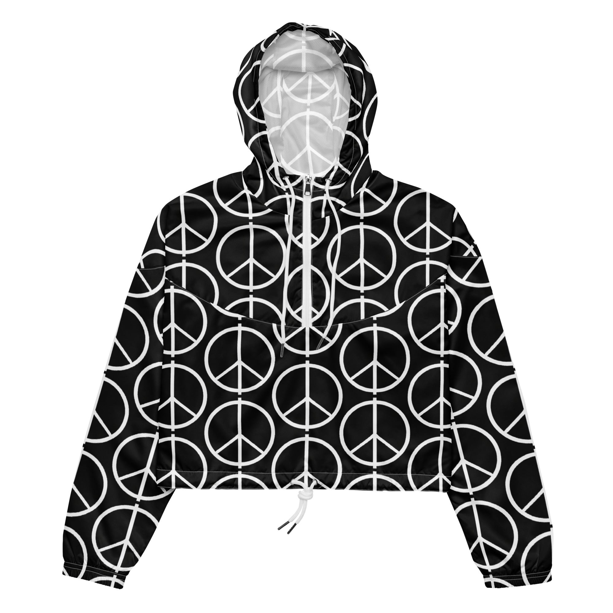 PEACE symbol Women’s cropped windbreaker