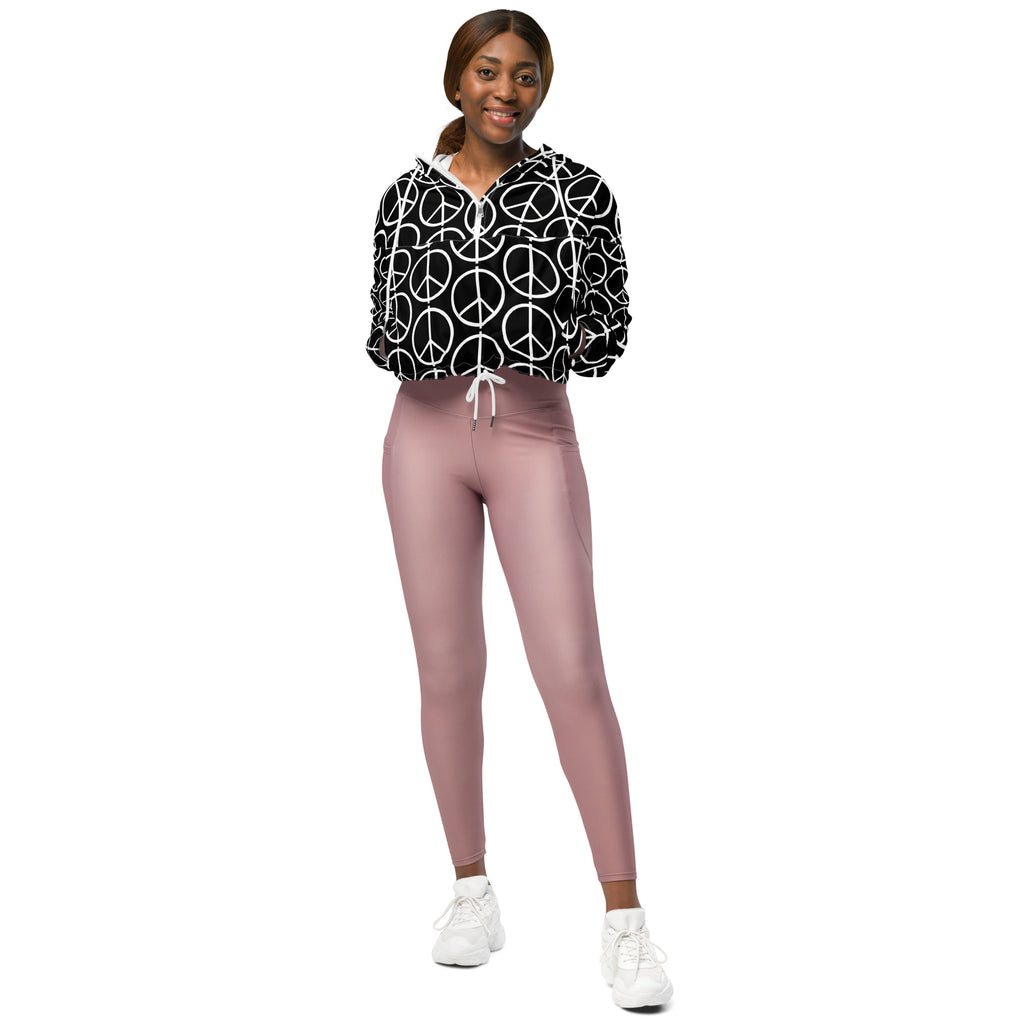 PEACE symbol Women’s cropped windbreaker