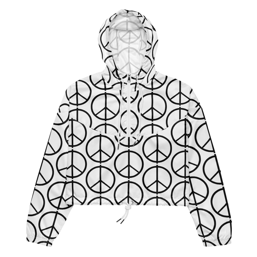PEACE cropped windbreaker