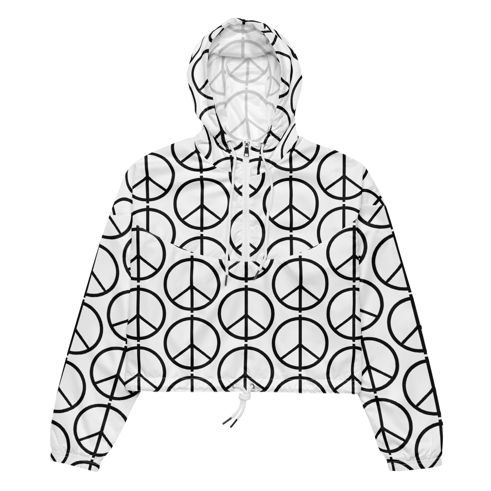 PEACE cropped windbreaker