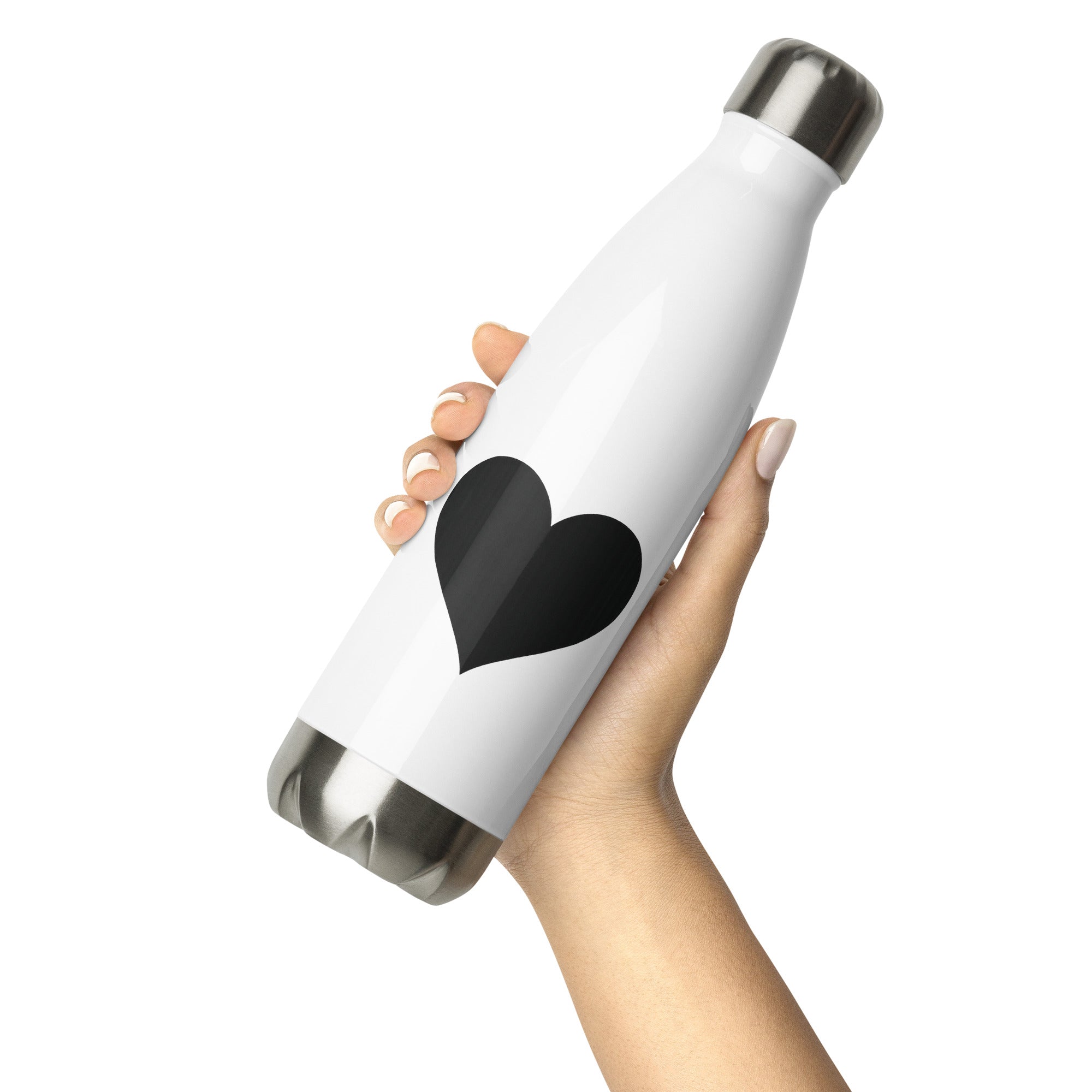 Black Heart – Stainless Steel Water Bottle