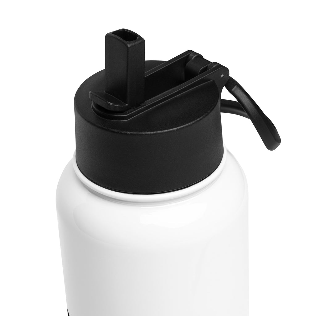 Black Heart – Stainless Steel Water Bottle with Straw Lid