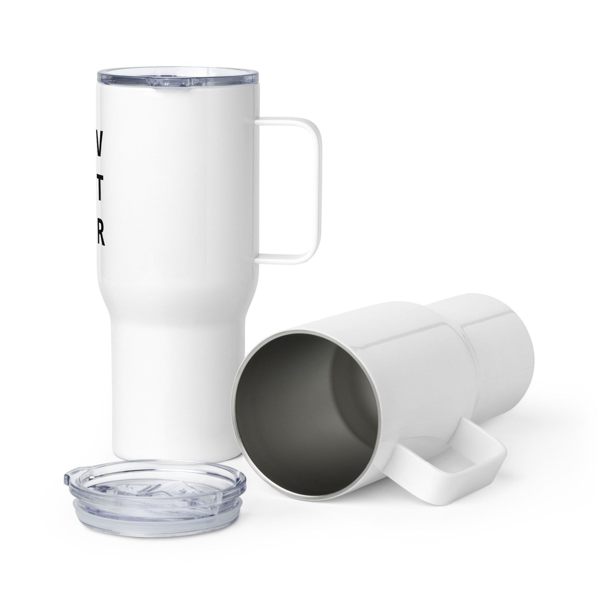 LUV NOT WAR - Travel mug with a handle