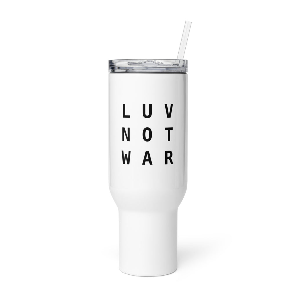 LUV NOT WAR - Travel mug with a handle